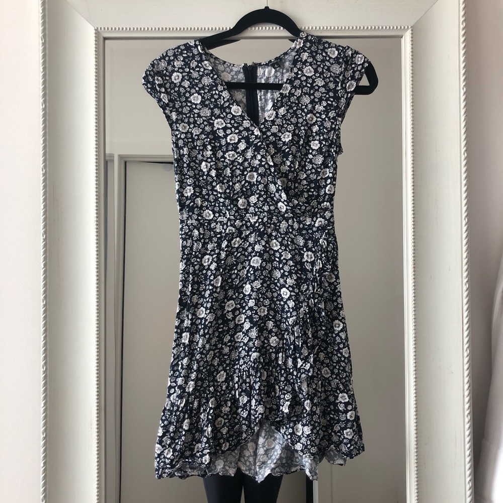 J. Crew Faux-Wrap Mini Dress in Blossom